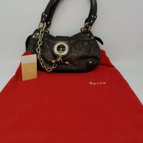 100% AUTHENTIC BALLY Brown Ostrich Leather Handbag - Limited Edition - Picture 12 of 12